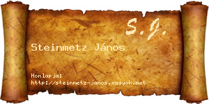 Steinmetz János névjegykártya