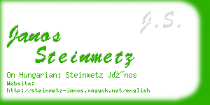 janos steinmetz business card